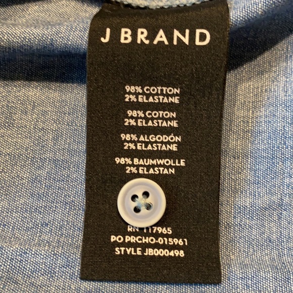 J Brand Exist Wylie Small 2Tone Blue Denim Button Shirt New D21 - Picture 6 of 10